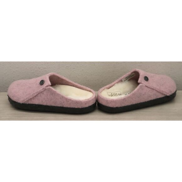 Birkenstock Kids Girls Sz 9 Soft Pink Zermatt Rivet Shearling/Wool Clog Slippers - Picture 13 of 16